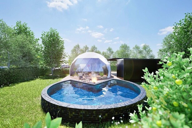 開放感が調和した「ドームテント」