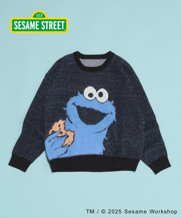 「【セサミストリート】ニットプルオーバー(クッキーモンスター)」(7990円)