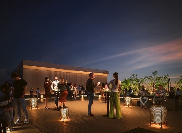 京都の夜風を感じられるルーフトップスペース