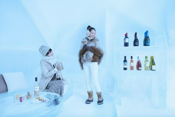 ホットドリンクなど氷のミニバーを楽しめる