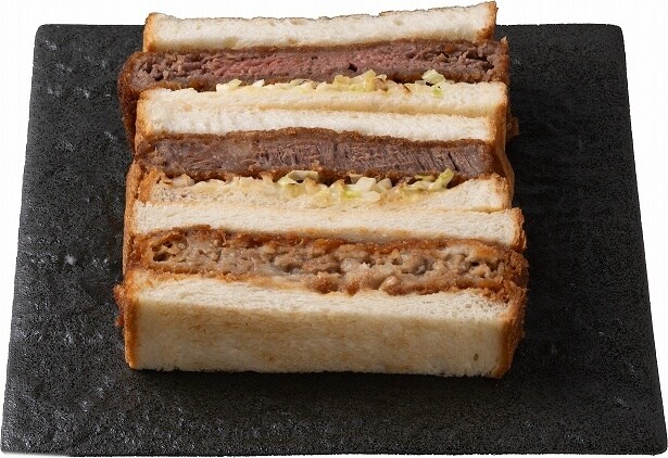 「山形牛3種ミックスサンド(かさね・ランプ・メンチかつ)」