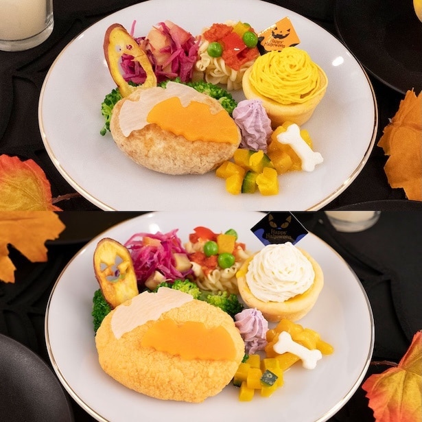 【写真】Idea dog chefのハロウィン限定メニューのひとつ「ハッピーハロウィンプレート」。ハンバーグは選べる2種類