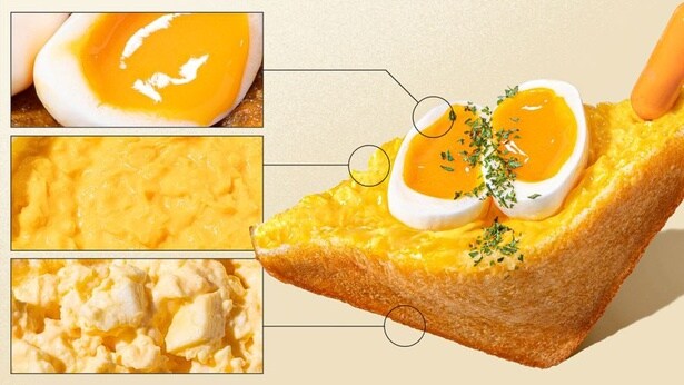 スクランブルエッグとたまごサラダ、二層たまごの織り成す食感