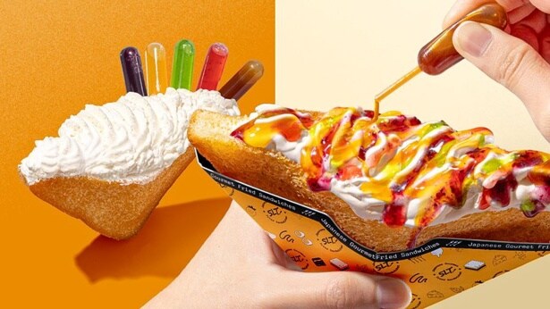 色鮮やかなスポイトソースでトッピング