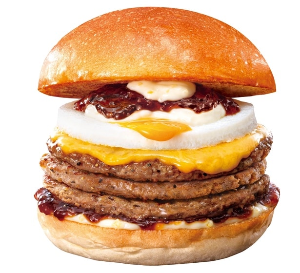 【写真】季節限定!「トリプル和風半熟月見 絶品チーズバーガー」