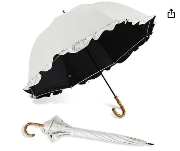 UVカット率・遮光率99.9%！丸みを帯びたドーム型が可愛い！【小川】の晴雨兼用フリル傘がAmazonに登場中！