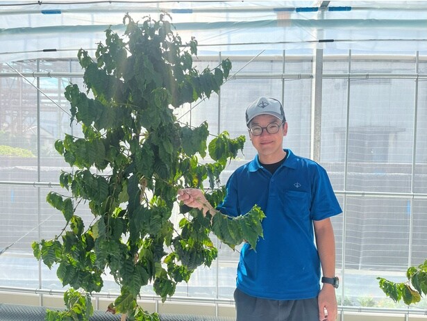 【写真】4人のメンバーとともにコーヒー栽培を行う両角さん