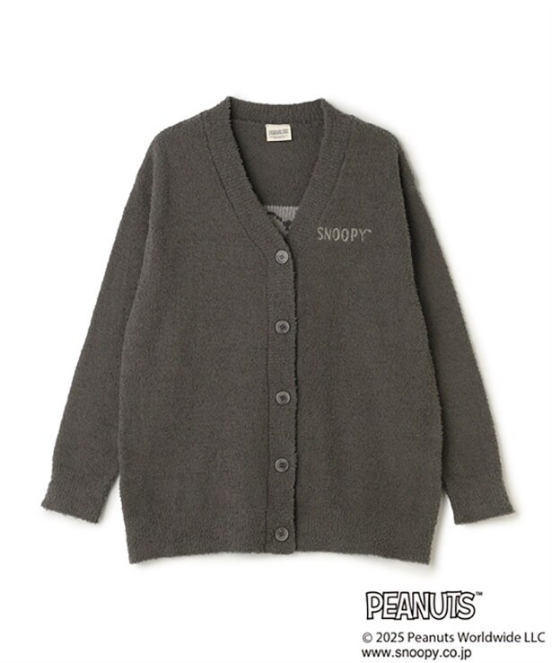 「【PEANUTS/ピーナッツ】SNOOPY/スヌーピーもこもこルームウェアカーディガン」(6380円)※グレー