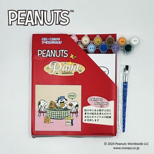 スヌーピーときょうだいたちのおやつタイムを描いた「ハピネスタイム」のキット内容