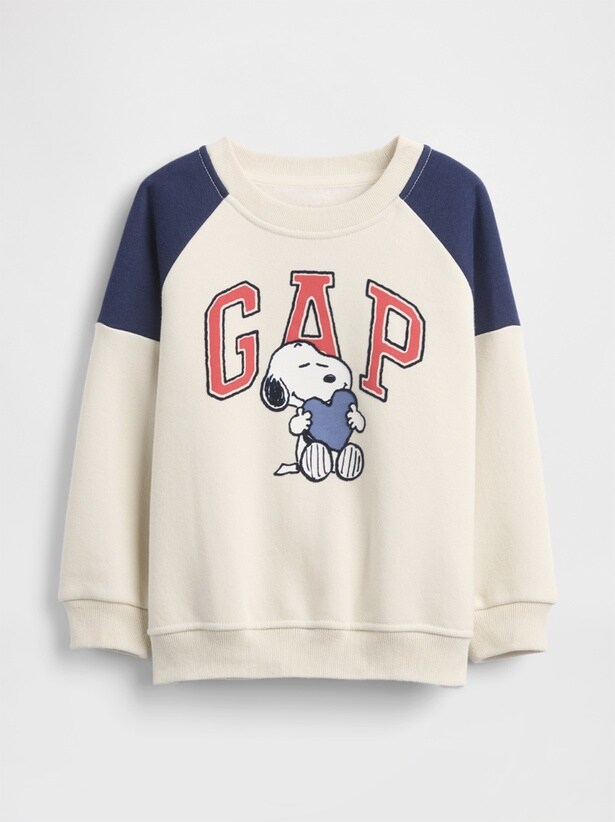 「スヌーピー GAPロゴ ラグランスウェットシャツ」(4990円)