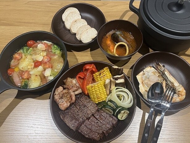 BBQは肉も野菜もたっぷりで食べ応えも十分