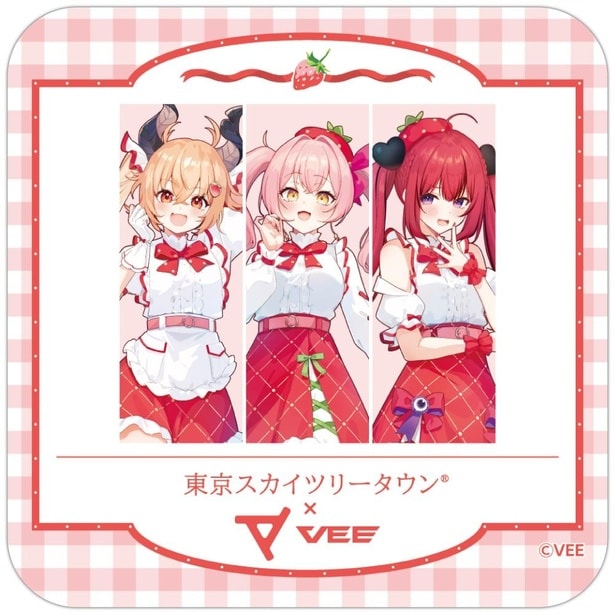 東京スカイツリータウン いちごフェア×VEEのコラボキャンペーン オリジナルコースター(赤)