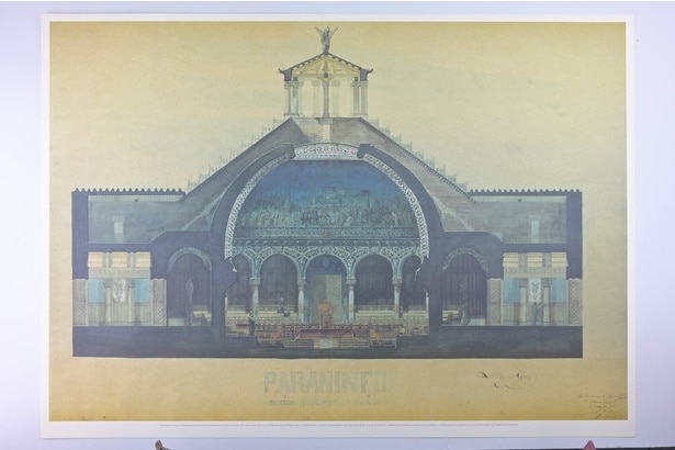 再認定試験のための大学講堂「パラニンフォ」の図面