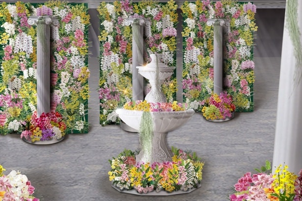 天井から蘭が降り注ぐ「オーキッド・テラス」の展示(イメージ)