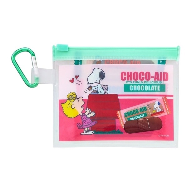 「スヌーピー PEANUTS チョコエイド ポーチ　カラビナ付き」(792円)