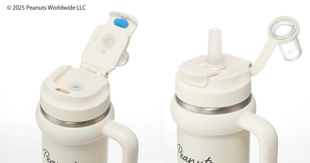 直飲み口とストローの2WAY仕様。シーンに合わせて使い分けられる