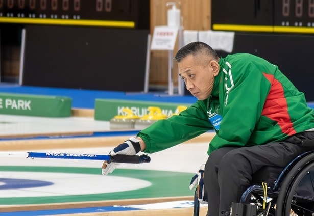 車いすカーリングの試合の様子
