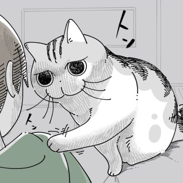 【ネコ漫画】飼い主に撫で足りないとアピールする愛猫!?その姿に「なでなで要求かわいすぎる！」などのコメントが多数