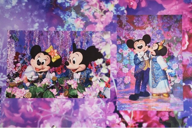 左がイマジニング・ザ・マジック“カラー・オブ・ファンタジー”ルーム限定の作品。仲睦まじいミッキーとミニーにほっこり