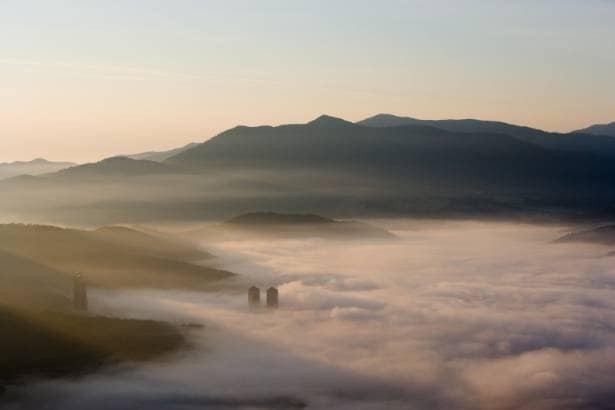 デッキから眺められる雲海