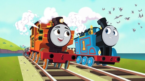 今作ではトーマスと並び、おんなの子のタンク機関車ニアがメインキャラクターに
