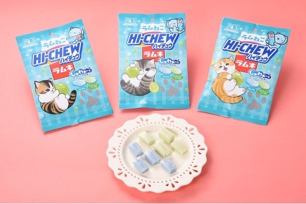 「ハイチュウ」とコラボした新商品の「ラムねこハイチュウ」(257円)