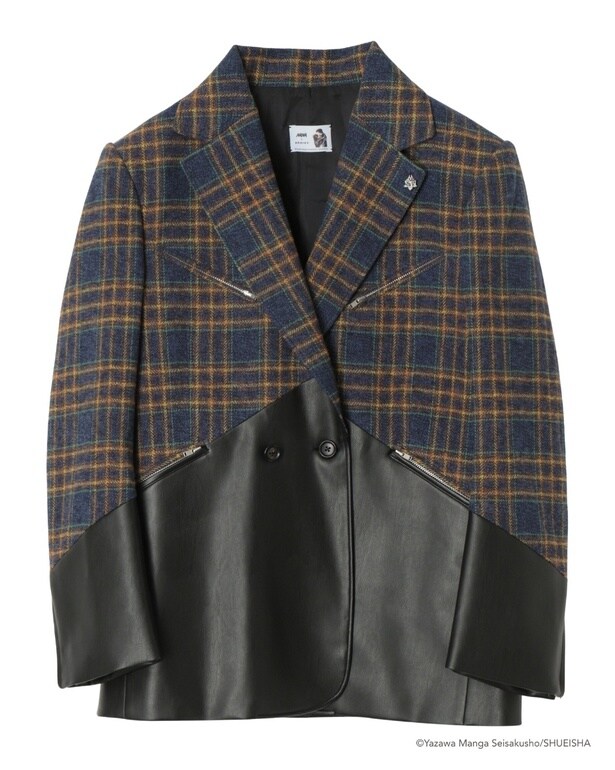 「ADDIXY×NANA LEATHER CHECK JACKET」(税抜き4万8000円)。無駄な装飾を削ぎ落とし、派手さではなくシルエットと素材で語るストイックな美学を体現