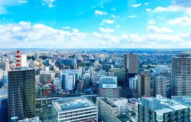 七大都市圏の仙台市を一望する