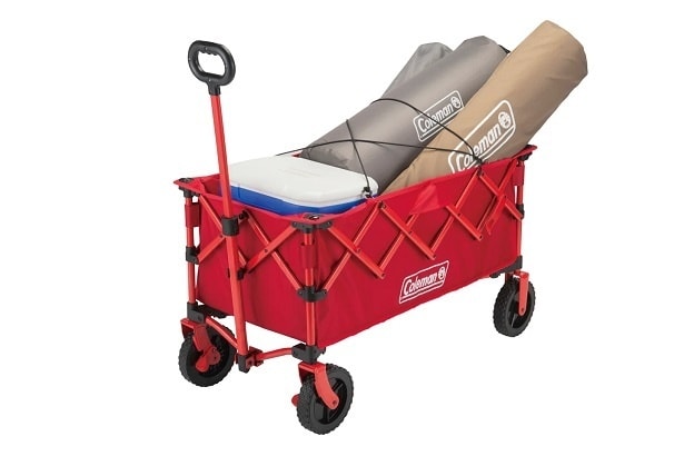 新モデル「アウトドアワゴン NX(レッド)」は従来モデルの優れた積載能力はそのままに、収納性の向上と軽量化を実現！