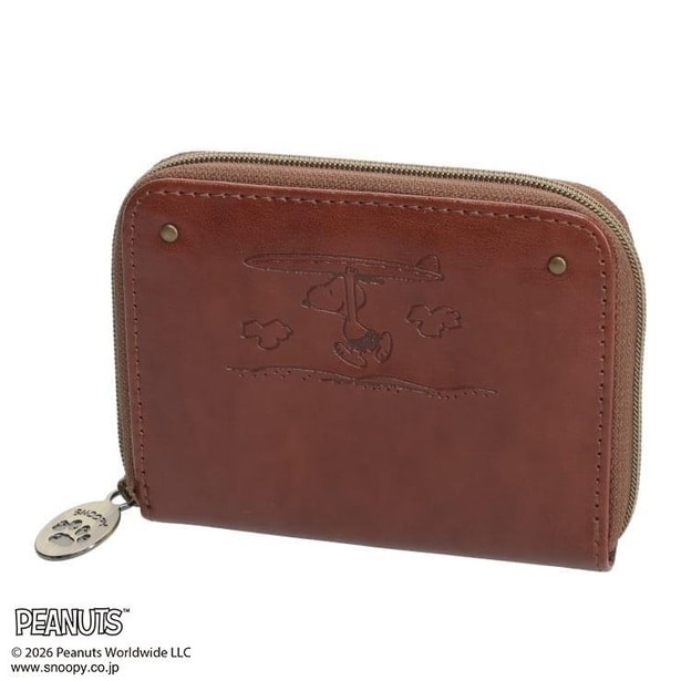 「レディース コインケース (PEANUTS)」(1089円)カラー：ダークブラウン