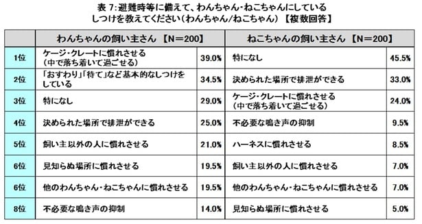 避難に備えたしつけ、猫の飼い主の1位は『特になし』(45.5%)という結果に