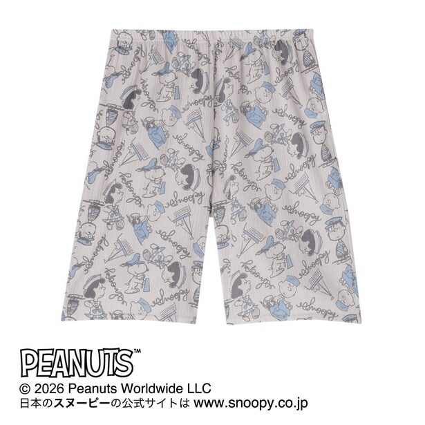 グレージュ/マリン柄