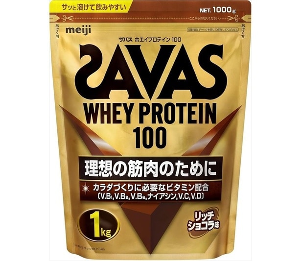 ザバス(SAVAS) ホエイプロテイン100 リッチショコラ味 1㎏ 明治【Amazon.co.jp限定】