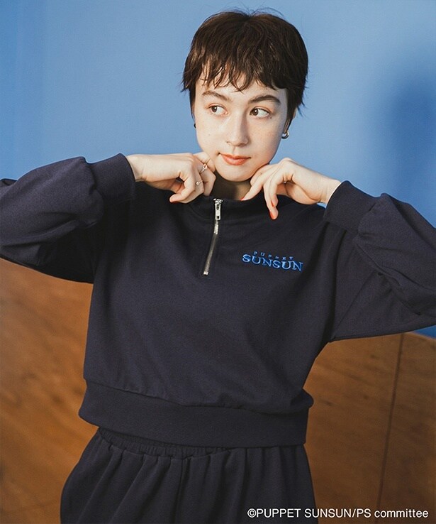 別注 SUNSUNハーフジップスウェット(NAVY)