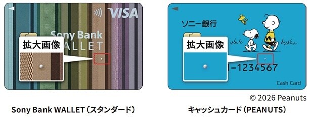 Sony Bank WALLET、キャッシュカード(PEANUTS)