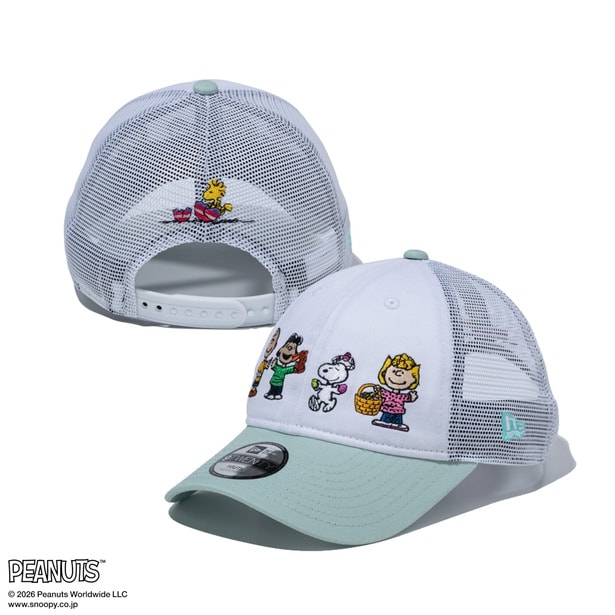 「キッズ Youth 9TWENTY トラッカー PEANUTS EASTER(ホワイト/フレッシュミント)」(3960円)