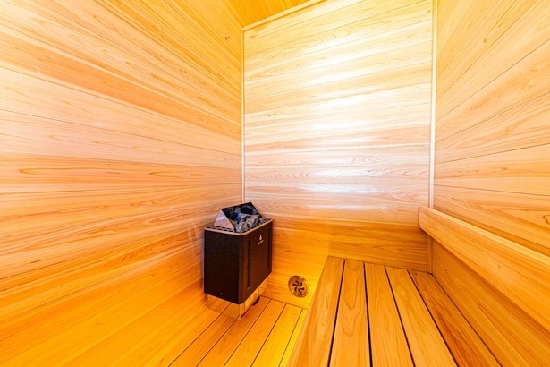 全棟に完備されたプライベートサウナ