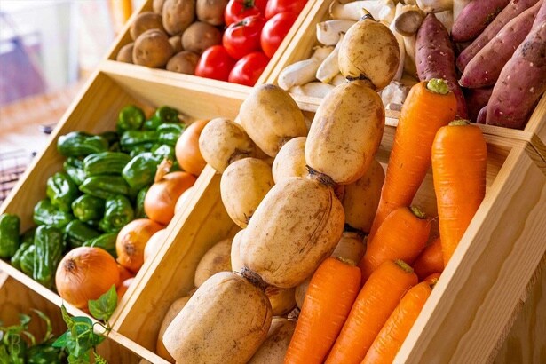 1部屋につき1カゴ、好みのBBQ用野菜が付く