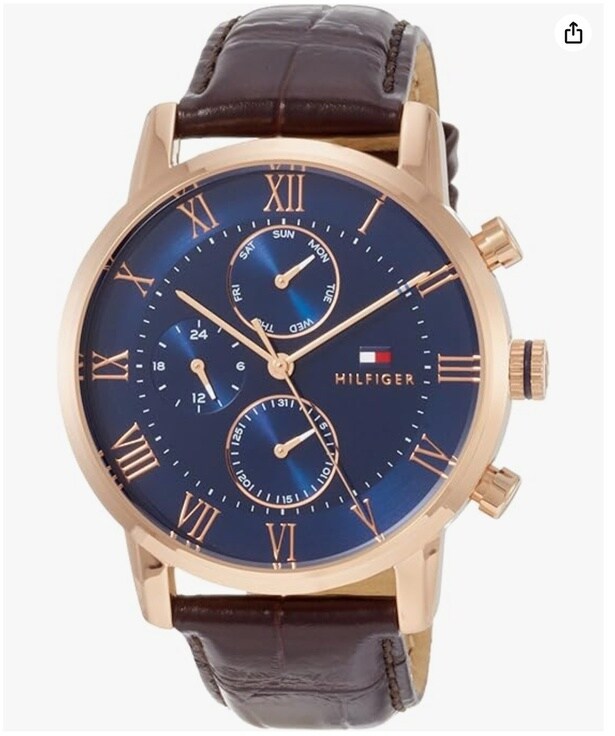 ネイビー×ダークブラウンの至高の調和。大人の遊び心を格上げする、モダン・クラシック【トミーヒルフィガー】の腕時計がAmazonに登場中‼