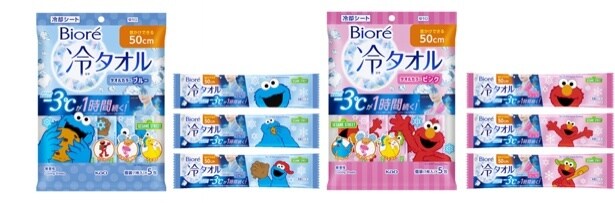 「セサミストリート」をあしらったオリジナルパッケージの「ビオレ 冷タオル」登場