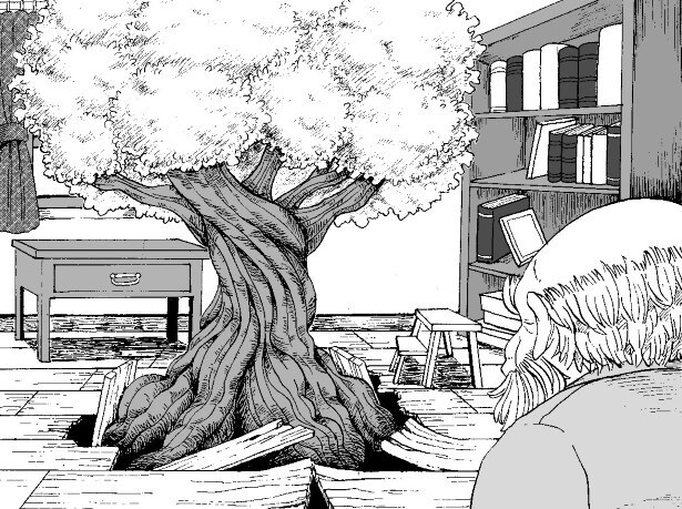 床の下から立派な桜の木が!!