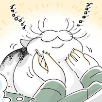 【ネコ漫画】飼い主に撫でられてご機嫌な愛猫!?その仕草に「かわいい～」などの共感コメント多数