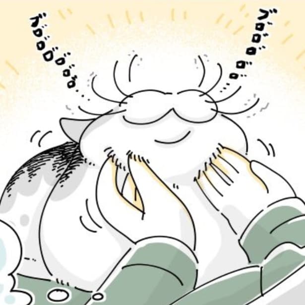【ネコ漫画】飼い主に撫でられてご機嫌な愛猫!?その仕草に「かわいい～」などの共感コメント多数