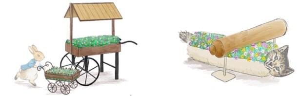 2025年に登場した「ピーターラビット(TM)」と「こねこのトム」のフォトスポット