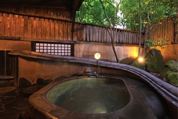 木々の中で自然の風を感じる「桜の湯」