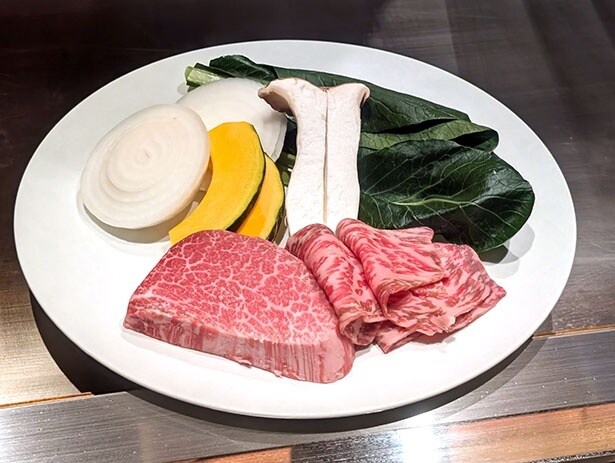 「黒毛和牛 テンダーロインステーキ(フィレ50グラム)と焼きしゃぶ」