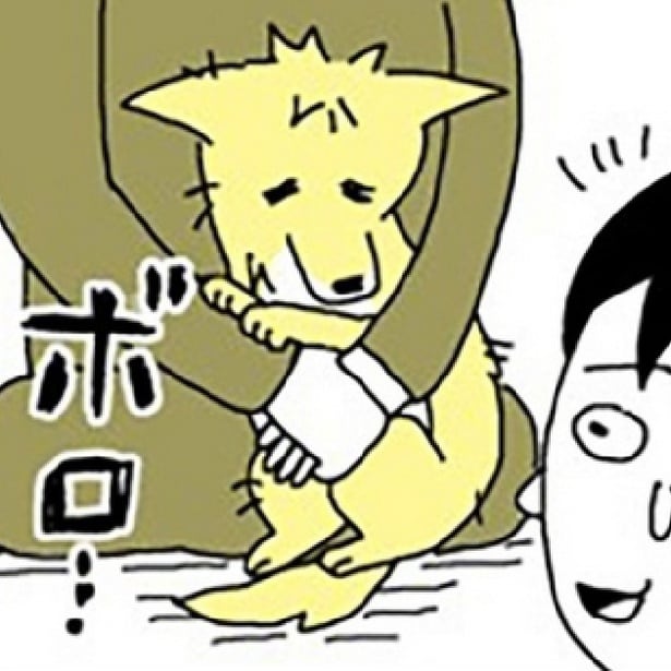 妹に愛犬を紹介する姉
