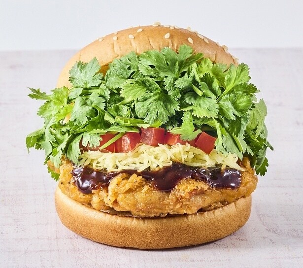 「パクチーチキンバーガー カオマンガイ」のパクチー3倍