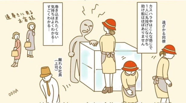 スタッフがターゲットになると、周囲のスタッフは巻き込まれまいと遠ざかる