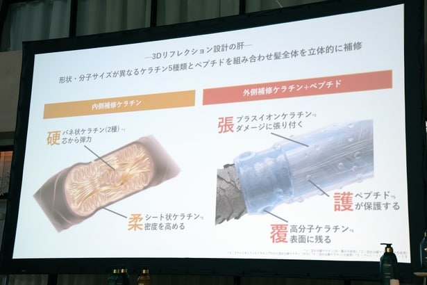 髪の内側と外側の補修の工程を解説